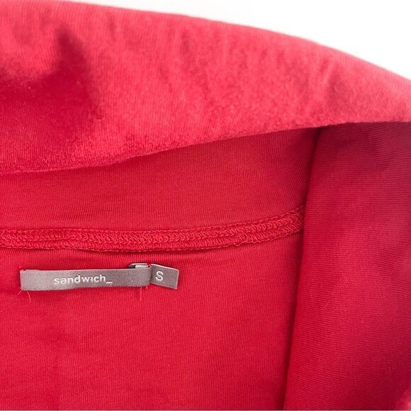 Sandwich Knit Blazer Buckle Red Raw Edges Elbow Patches Women's S Cardigan - Picture 4 of 8